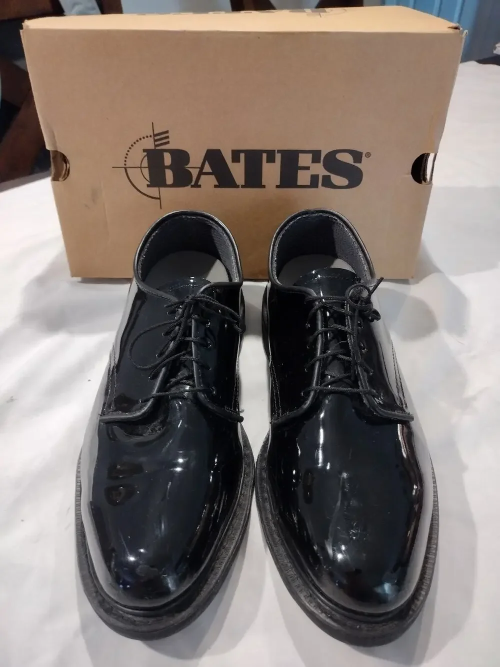 Bates Dress Shoes High Gloss 9U907 Men's Oxford for DLA-Troop Support Sz 9.5D